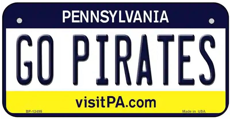 Go Pirates Bicycle License Plate