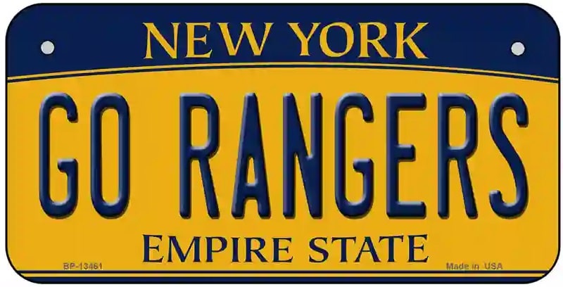 Go Rangers Fan Souvenir Bicycle License Plate
