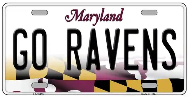 Go Ravens Novelty Metal License Plate