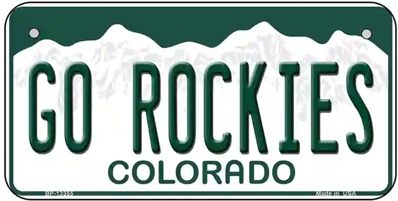 Go Rockies Colorado Bicycle License Plate
