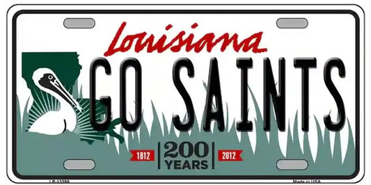 Go Saints Novelty Louisiana Metal License Plate