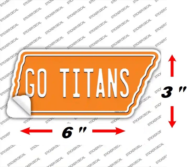 Tennessee Shaped 'Go Titans' Fan Bumper Sticker