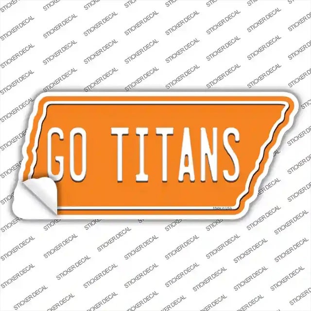 Tennessee Shaped 'Go Titans' Fan Bumper Sticker