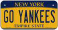 Go Yankees Fan Souvenir Bicycle License Plate