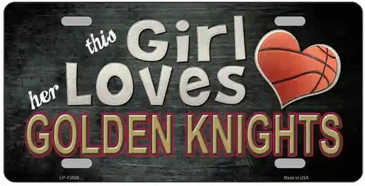 This Girl Loves Her Golden Knights Novelty Metal License Plate