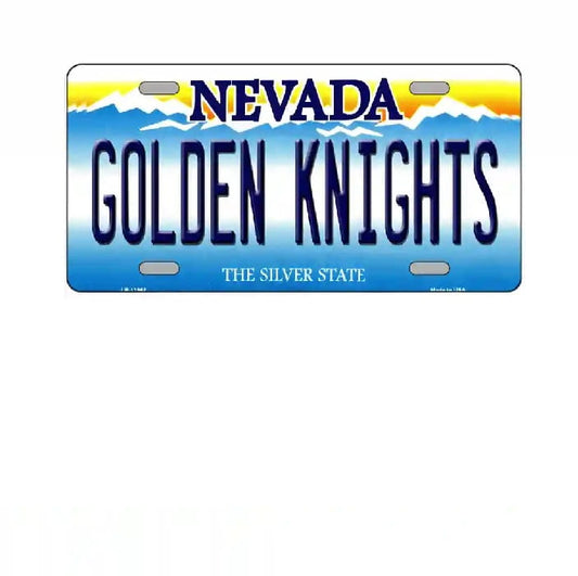License plate with 'Nevada Golden Knights' text on a blue and yellow background