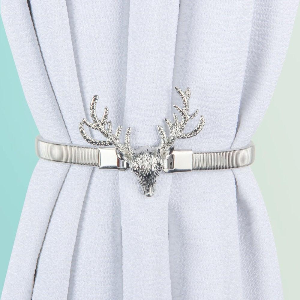 Golden Silver Curtain Clip Curtains Holders Feather Shape Tieback Buckle Clips Curtain Accessories Home Decor Modern Simple Style Curtain Tie Backs Decorative with Spring Curtain Strap Metal Plating Decorative Accessories 30cm