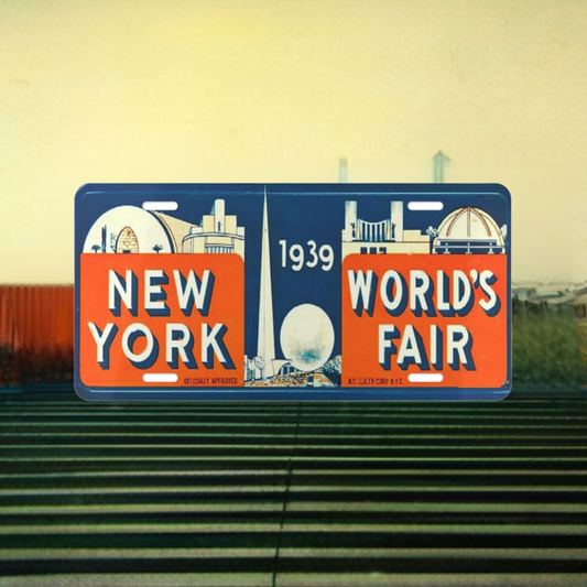 1939 Worlds Fair Souvenir REPLICA Vanity license Plate