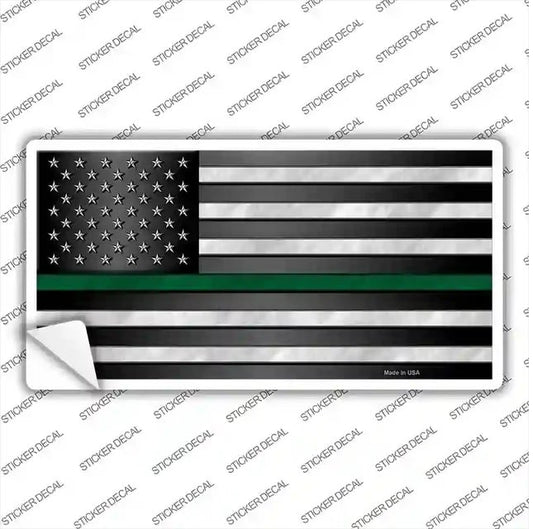 Thin Green Line American Flag Bumper Sticker