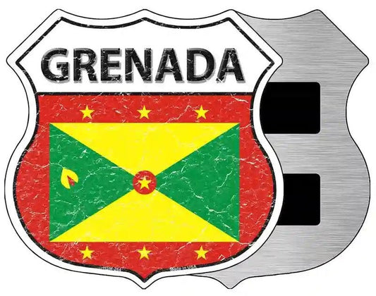 Grenada Flag Highway Shield Magnet