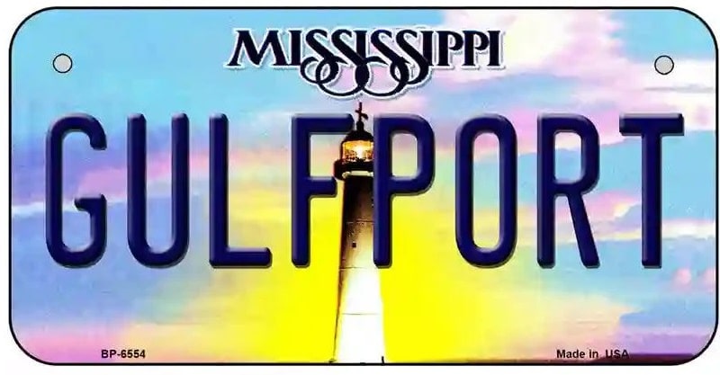 Gulfport Mississippi  Bicycle License Plate
