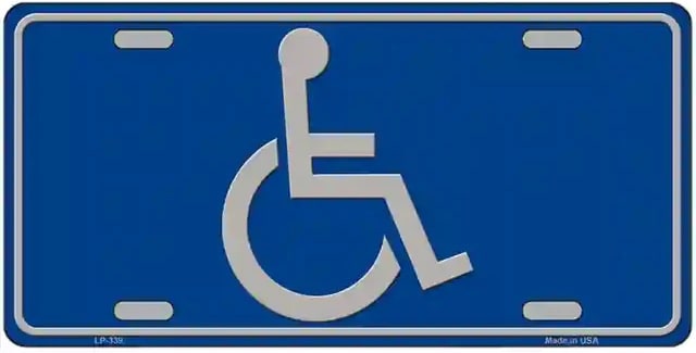 Handicap Logo Metal Novelty License Plate