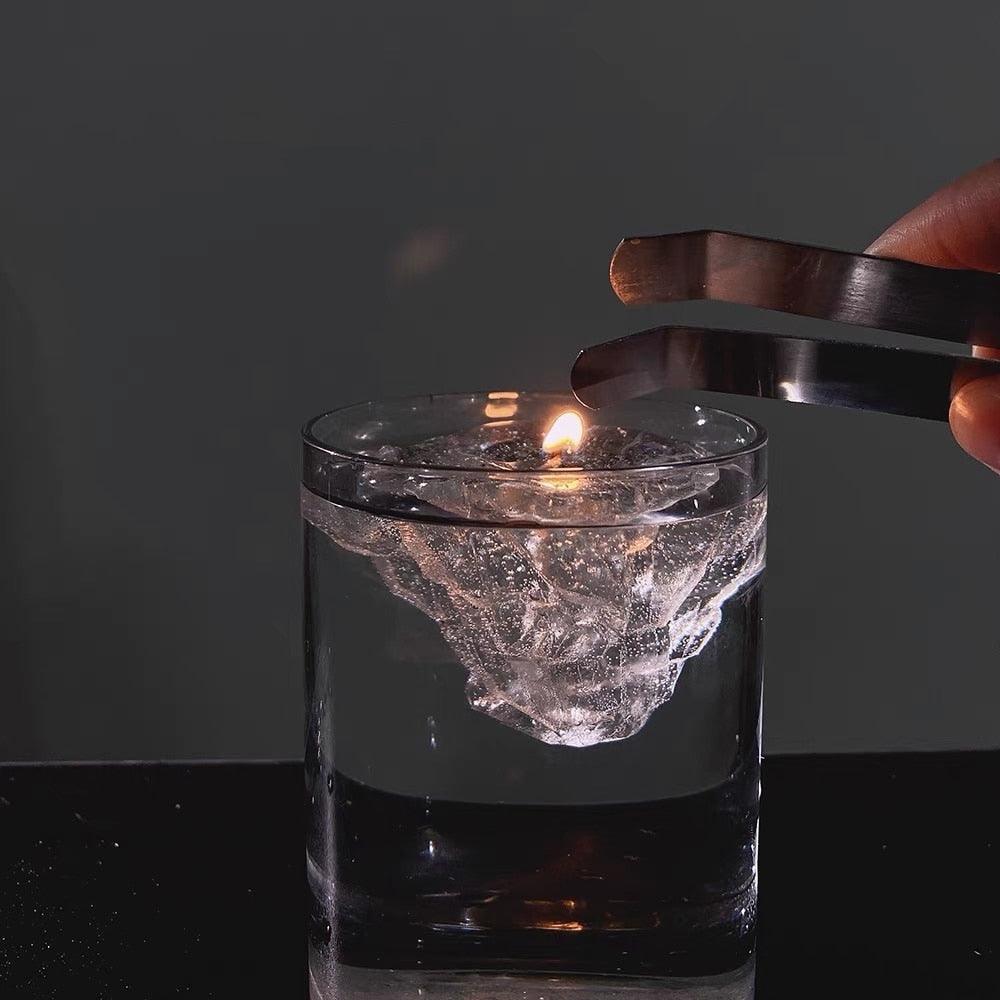 Handmade 3D Iceberg Candle With Candle Wick Jelly Wax Candle Floating Candle Elegant Transparent Iceberg Shape Romantic Party Candles Cute New Design Trendy Home Decor Table Decor Iceberg Shape Candles