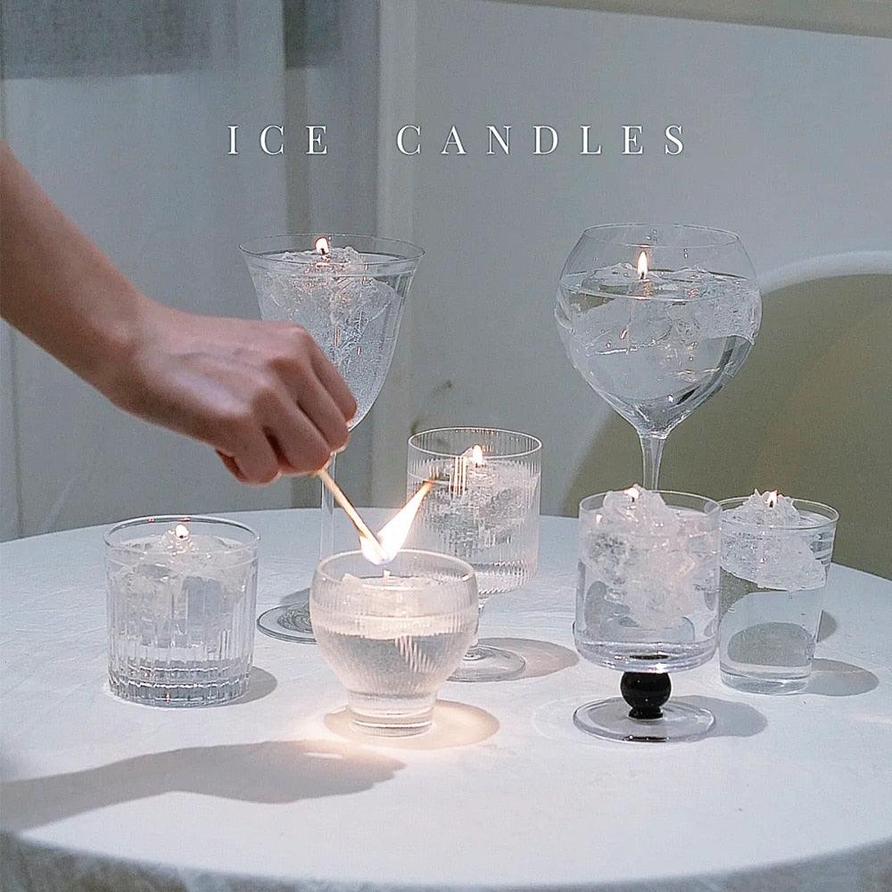 Handmade 3D Iceberg Candle With Candle Wick Jelly Wax Candle Floating Candle Elegant Transparent Iceberg Shape Romantic Party Candles Cute New Design Trendy Home Decor Table Decor Iceberg Shape Candles