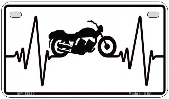 Heartbeat Motorcycle License Plate