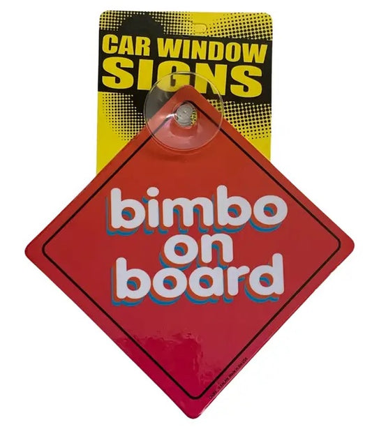 Bimbo On Board Suction Cip Window Sign