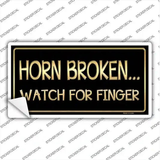 Horn Broken Watch for Finger Bumper Sticker