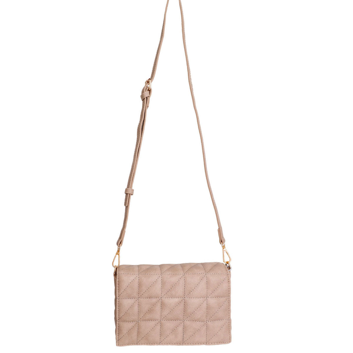 Light Brown Quilted Boxy Crossbody