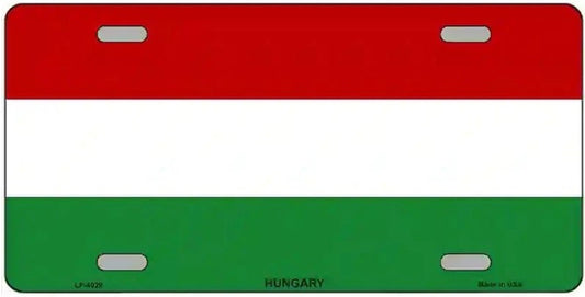Hungarian Flag Metal Novelty License Plate