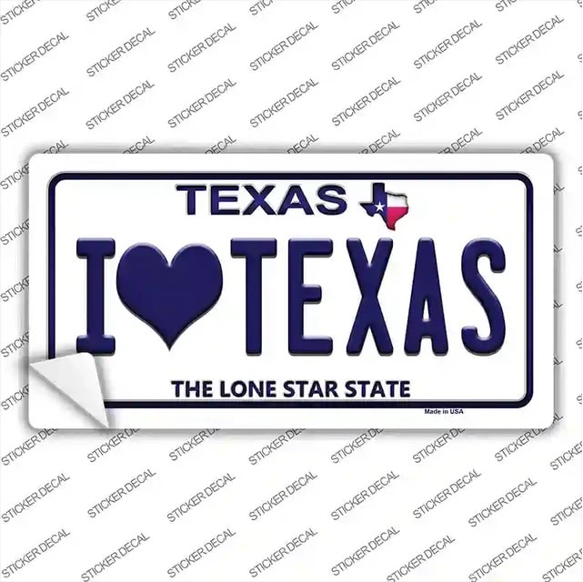 I Love Texas Novelty Sticker Decal