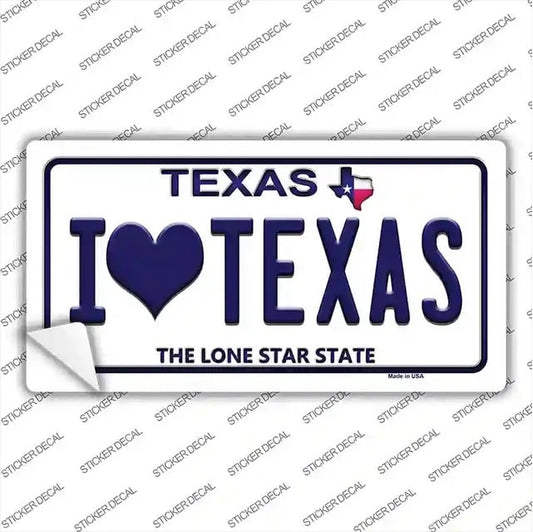 I Love Texas Novelty Sticker Decal