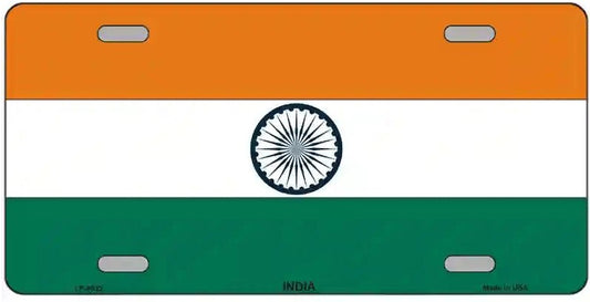 India Flag Metal Novelty License Plate