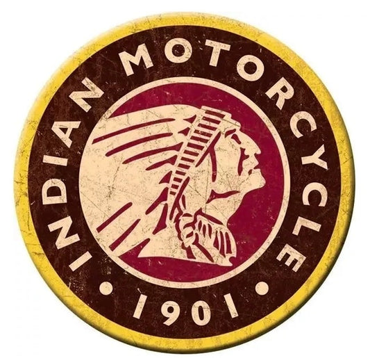 Indian Motorcycle 1901 Logo 3 Inch Round Refrigerator Magnet.
