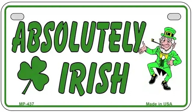 Absolutely Irish Metal Motorcycle Plate