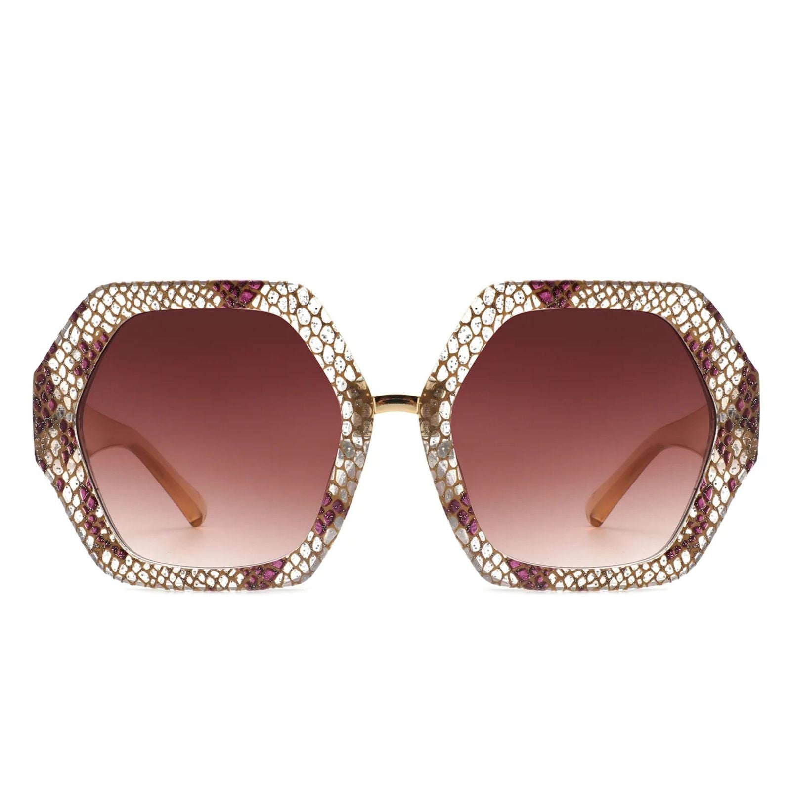 Sunglasses Snake Geometric Hexagon Oversized Women