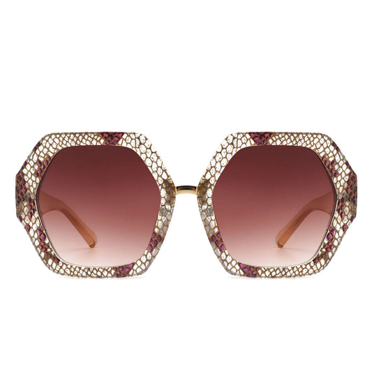Sunglasses Snake Geometric Hexagon Oversized Women