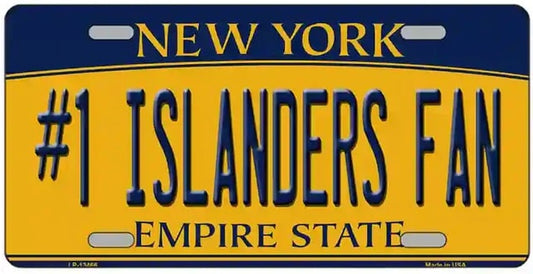 Number 1 Islanders Fan Novelty Metal License Plate