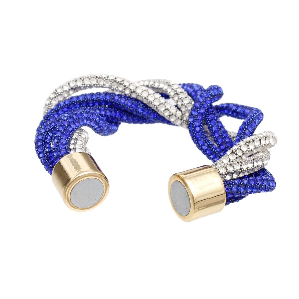 Sorority Vibrant Blue Clear Twisted Tube Bracelet