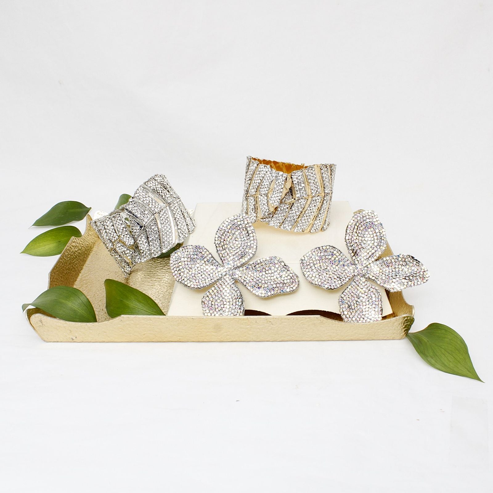 Cuff Garden Chic Encrusted Gold Leaf Bracelet