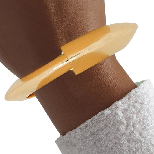 Cuff Angular Gold Futuristic Hinge Bracelet