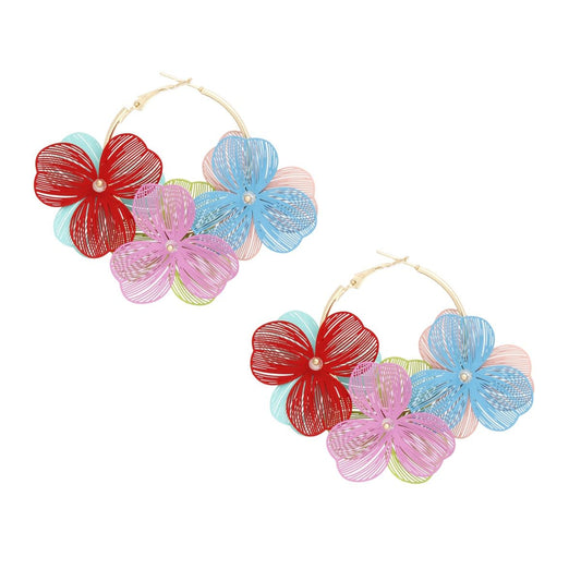Hoops Carnival Bloom Die Cut Petal Flower Earrings