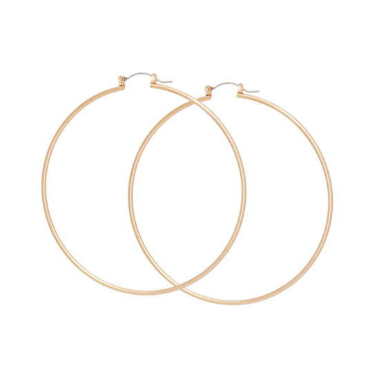 Hoop Classic 3 inch Thin Gold Earrings for Women