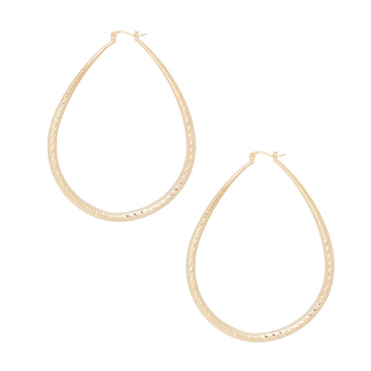 Hoop Etched Gold Teardrop Reinvented Earrings