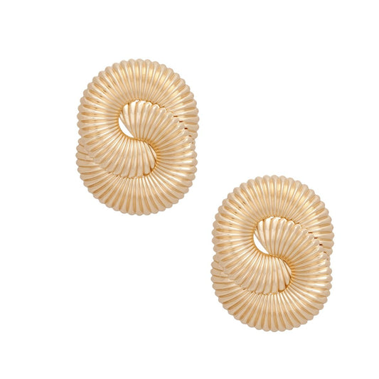 Stud Large Twisted Spiral Gold Large Earrings