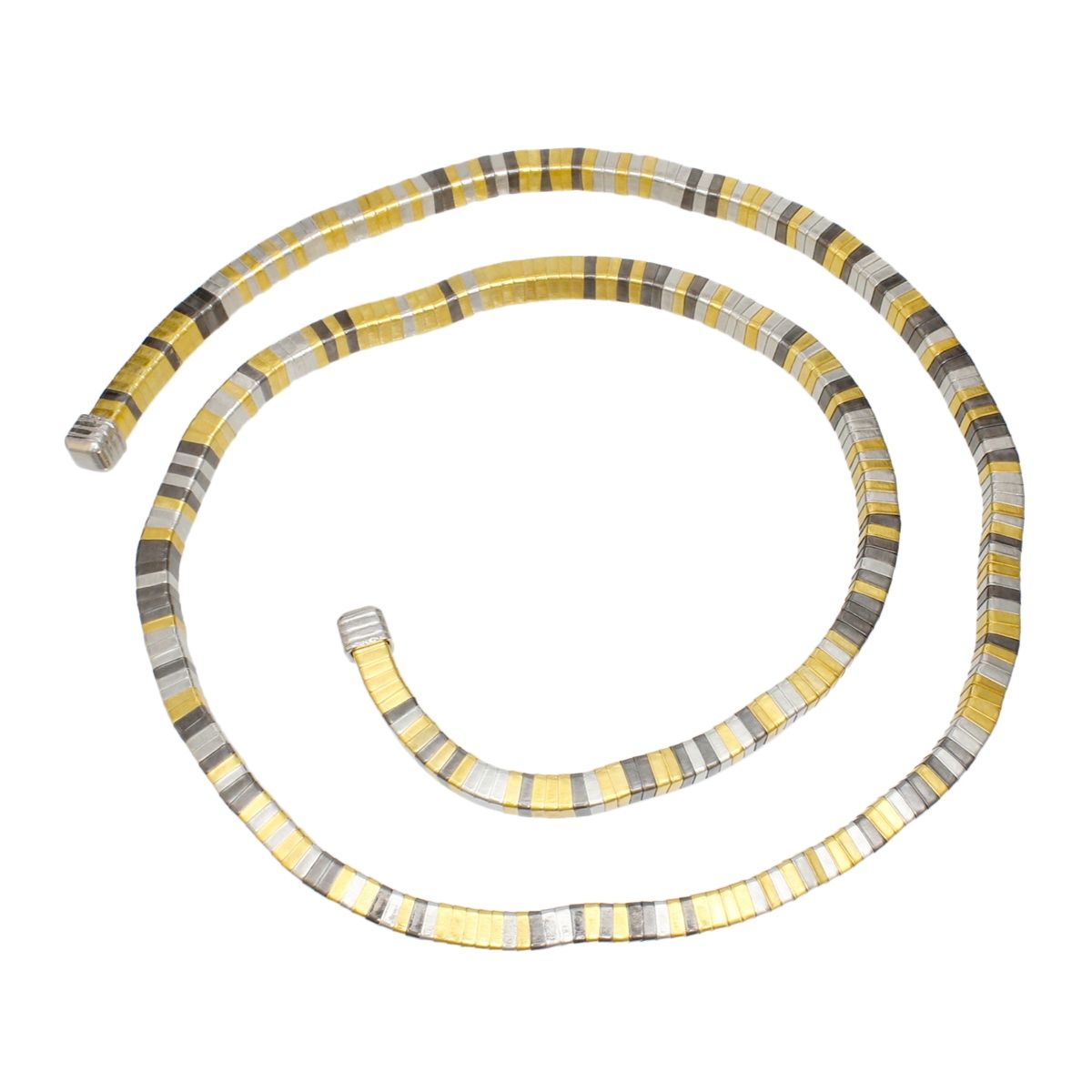 Convertible Mixed Metal Tubogas Flex Coil Necklace