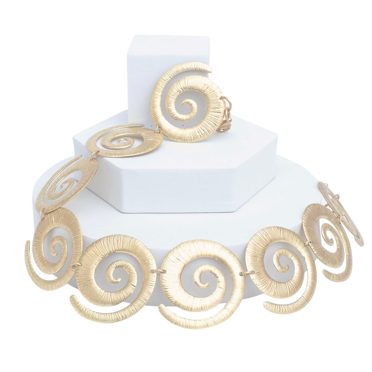 Collar Fresh Spin Gold Spiral Link Necklace Women