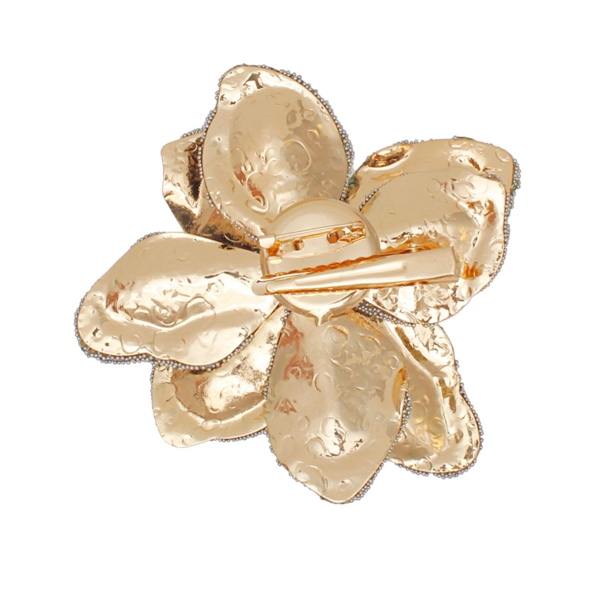 Brooch Handcrafted Brilliant Blue Flower Pin Clip