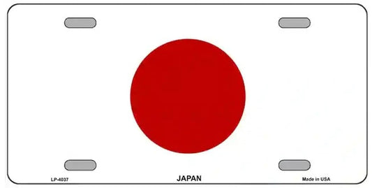 Japanese Flag Metal Novelty License Plate 