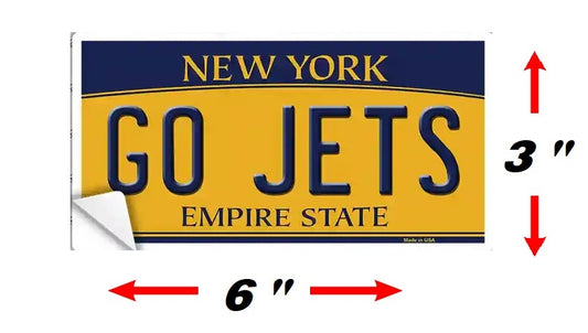 Go Jets Fan Bumper Sticker Size Graphic