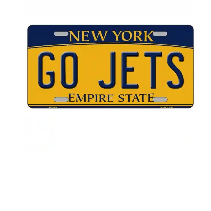 New York Jets  'GO JETS' Metal Novelty License Plate Style Sign