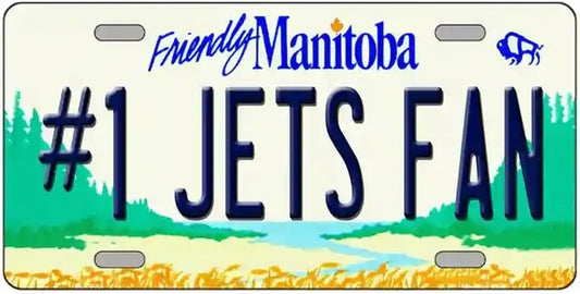 #1 Jets Fan Manitoba Canada Novelty Winnipeg License Plate