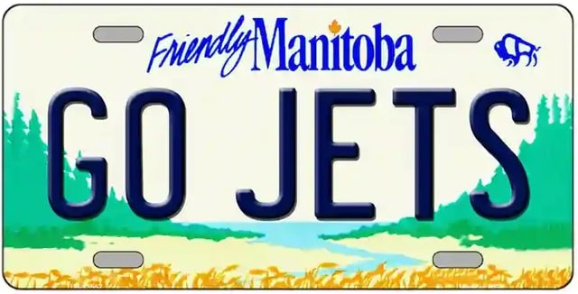 Go Jets Manitoba Canada Novelty Winnipeg License Plate