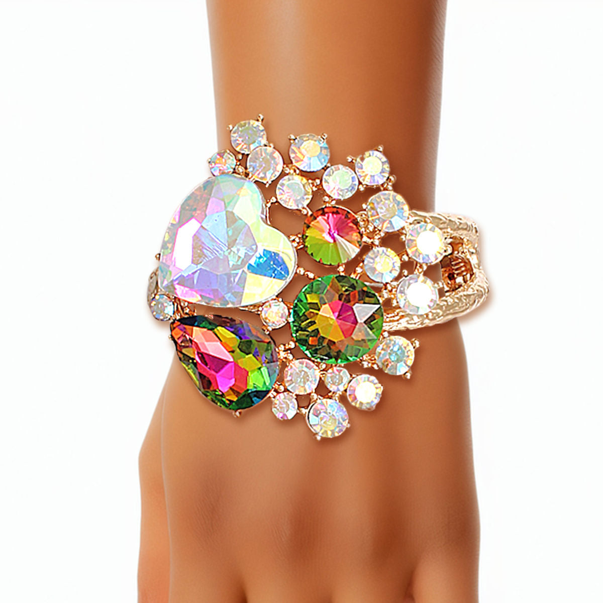 A Full Heart Aurora Borealis Crystal Cuff