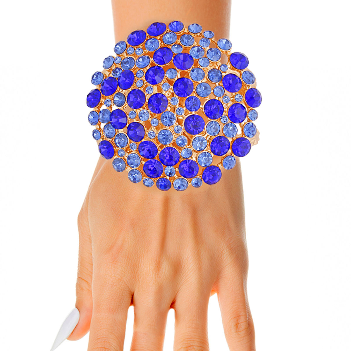 Blue Stone Dome Cluster Cuff