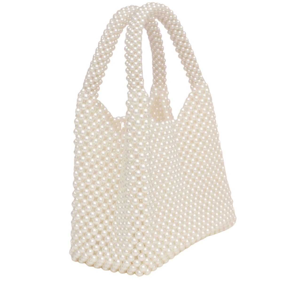 Top Handle Luxe Lady Cream Pearl Hollywood Handbag