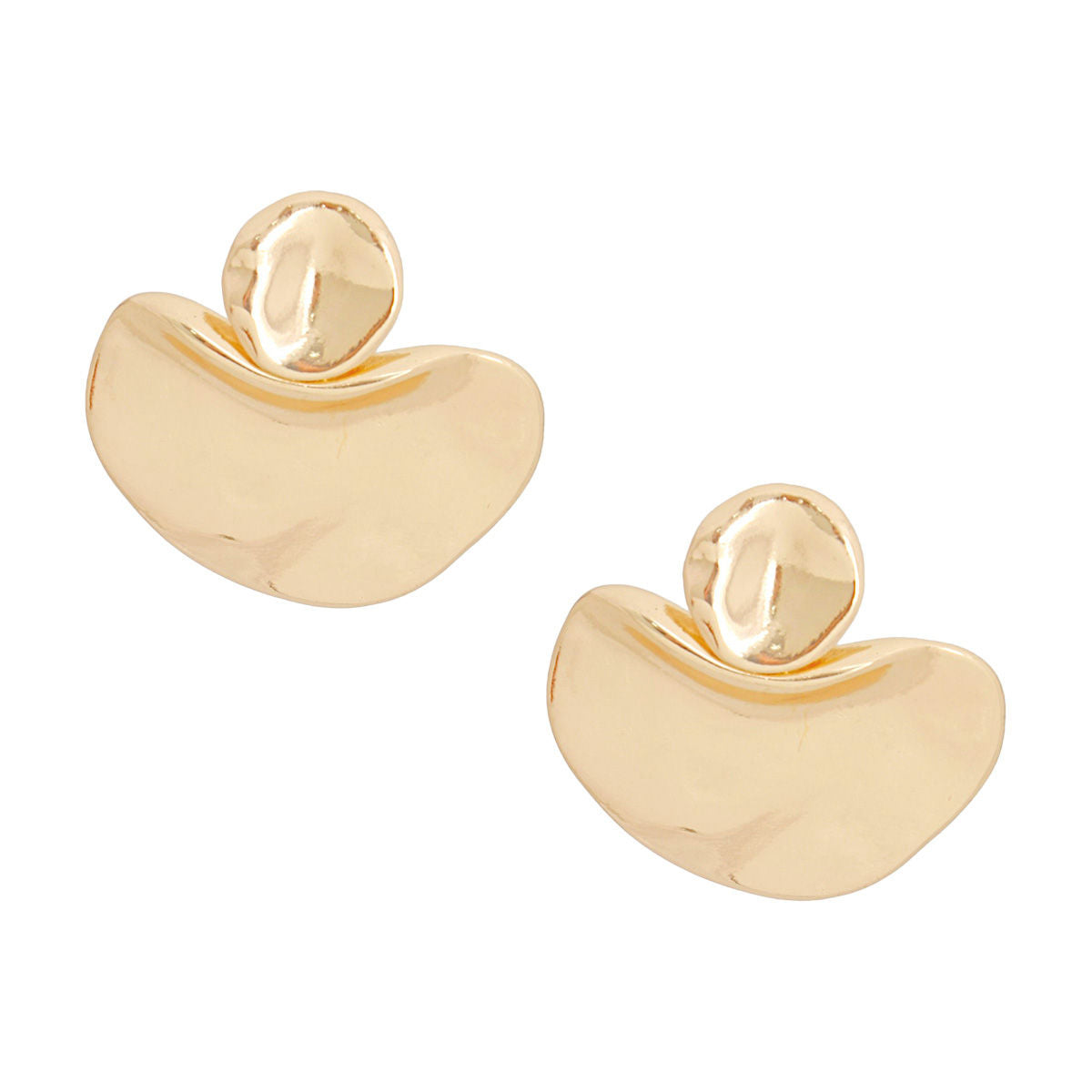 Drop Gold Cradled Disc Earrings for Women